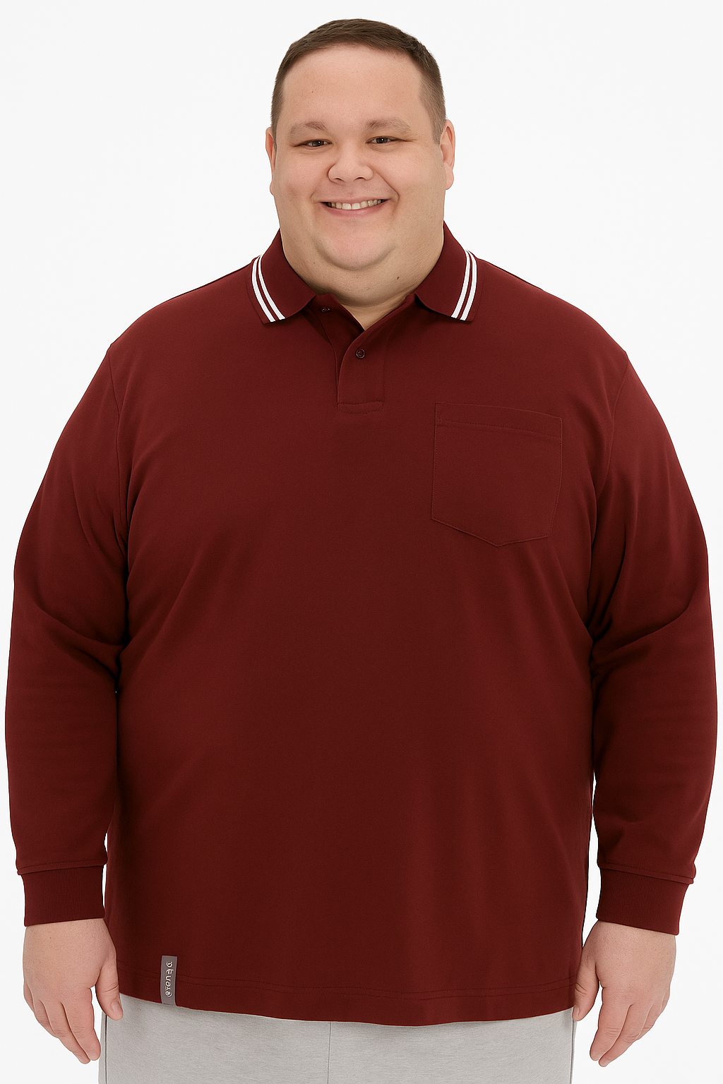 Men's Long Pique Sleeve Polo T-Shirt- Big & Tall