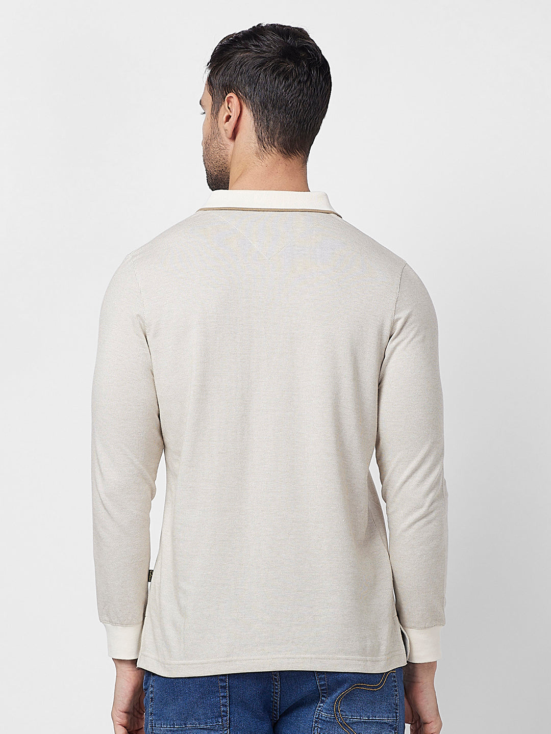 Men's Full-Sleeved Jacquard Polo Shirt