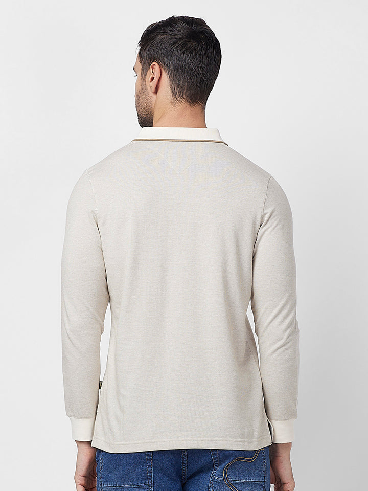 Men's Full-Sleeved Jacquard Polo Shirt