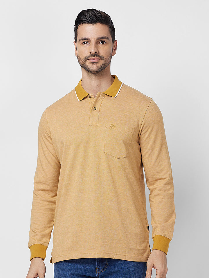 Men's Full-Sleeved Jacquard Polo Shirt