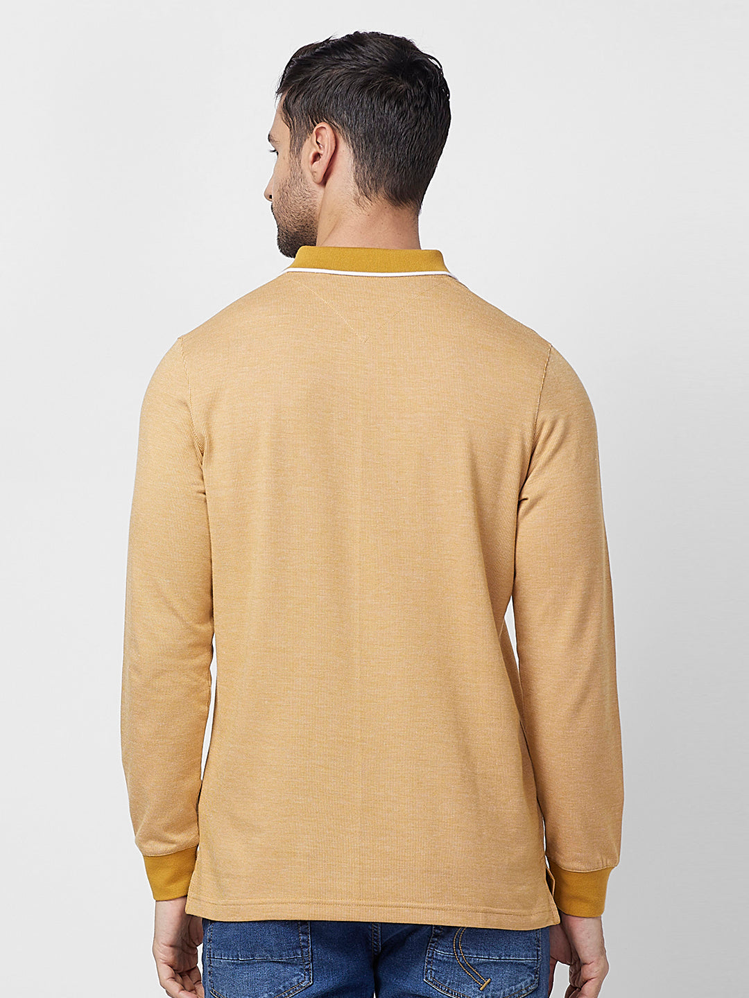 Men's Full-Sleeved Jacquard Polo Shirt