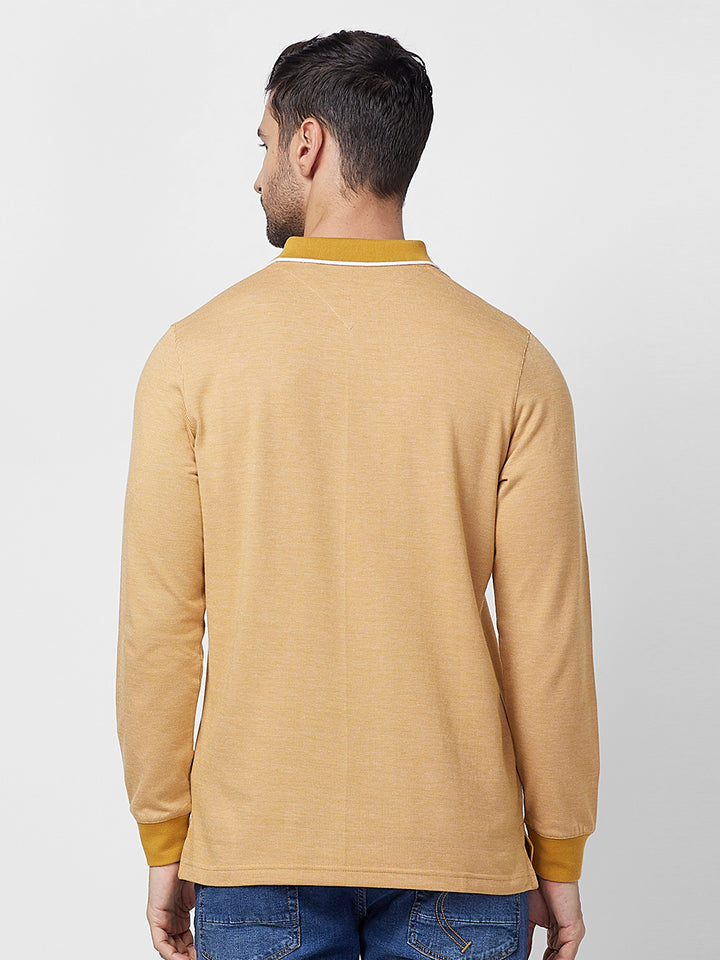 Men's Full-Sleeved Jacquard Polo Shirt
