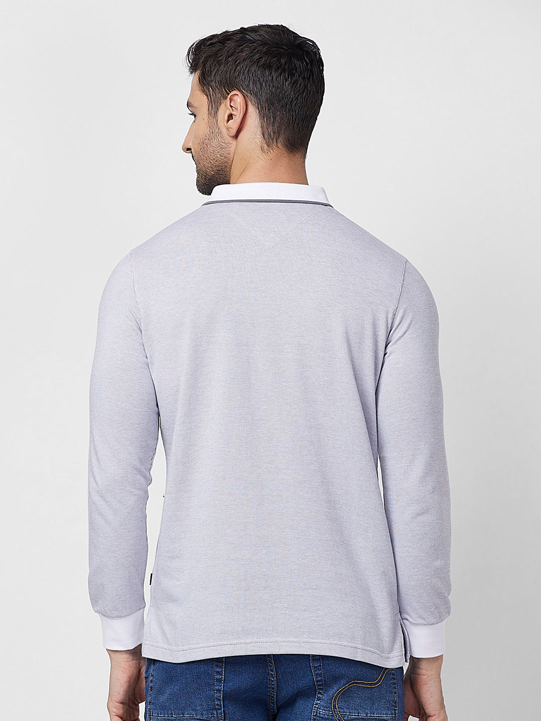 Men's Full-Sleeved Jacquard Polo Shirt