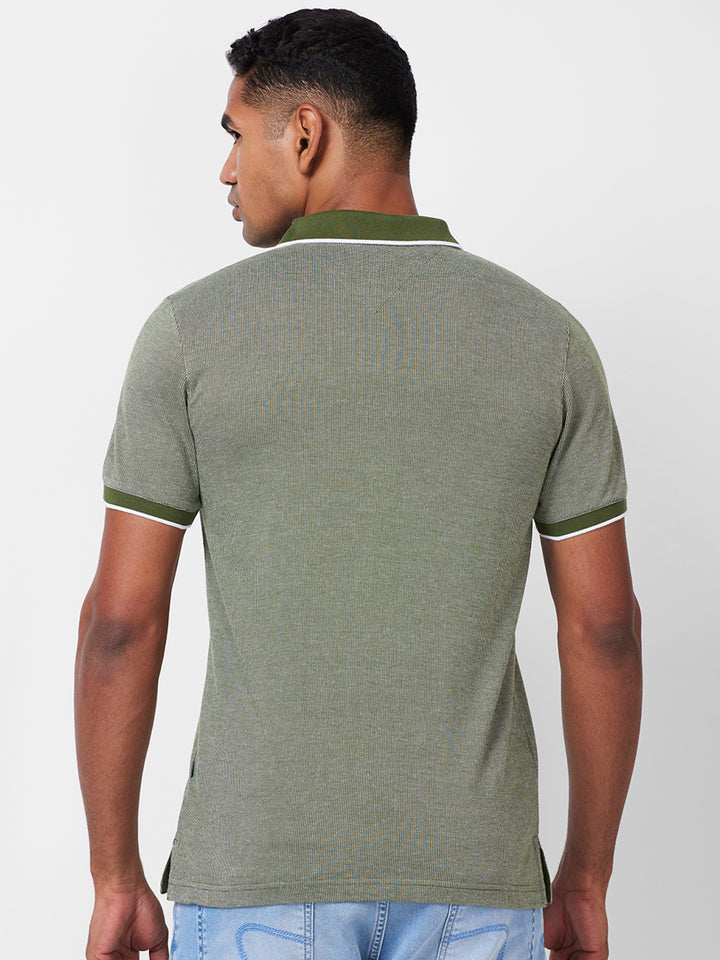 Men’s Contrast Collar Polo T-Shirt