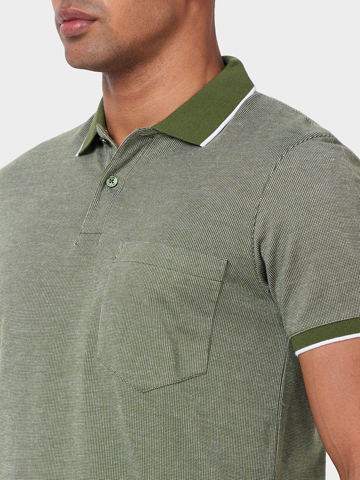Men’s Contrast Collar Polo T-Shirt