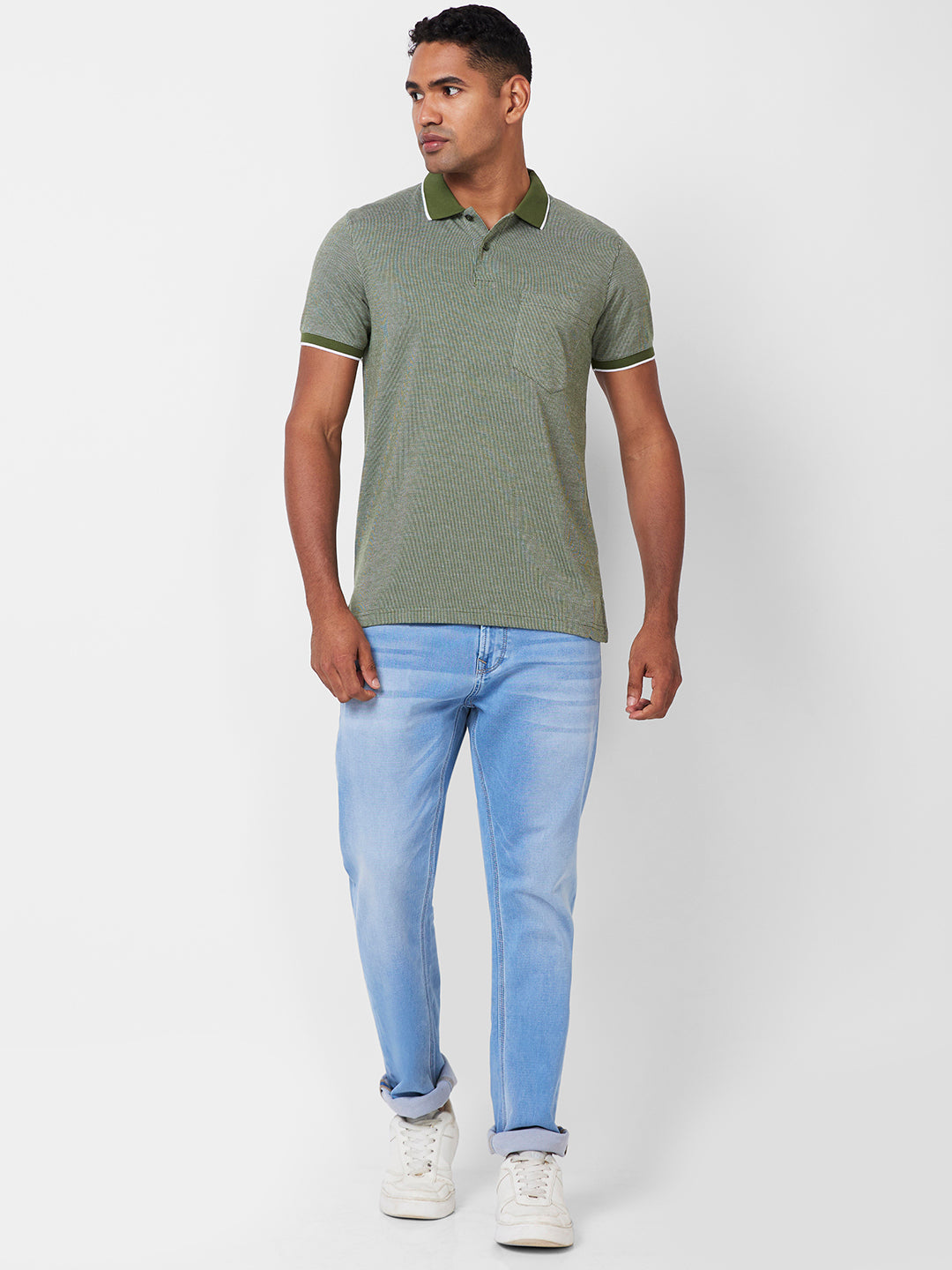 Men’s Contrast Collar Polo T-Shirt