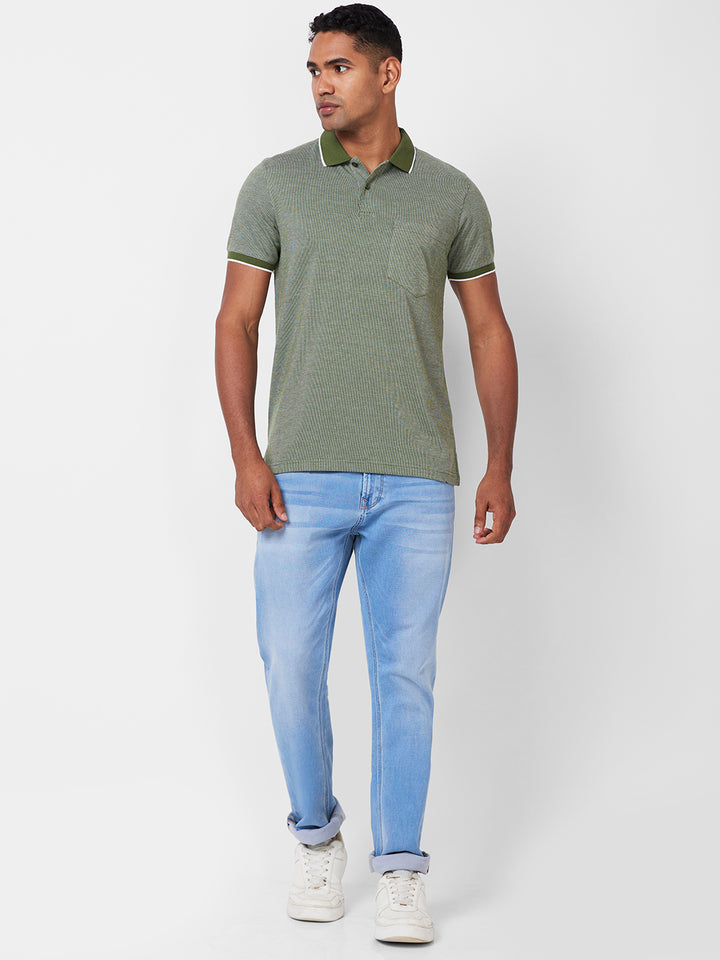 Men’s Contrast Collar Polo T-Shirt
