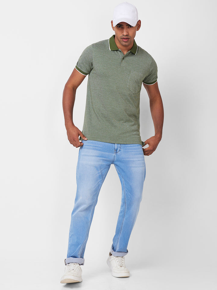 Men’s Contrast Collar Polo T-Shirt