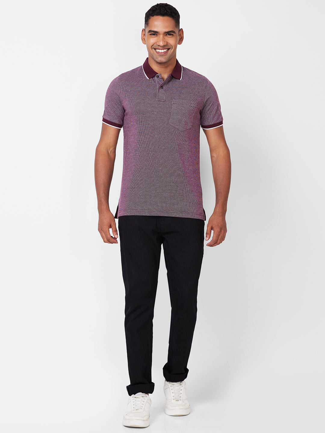 Men’s Contrast Collar Polo T-Shirt