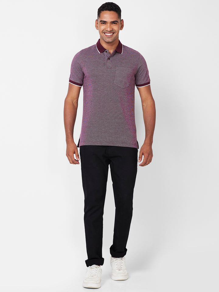 Men’s Contrast Collar Polo T-Shirt