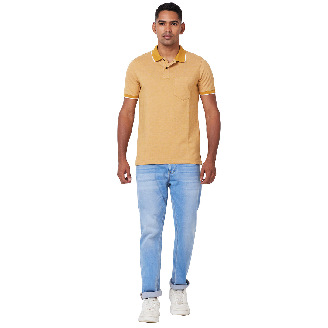 Men’s Contrast Collar Polo T-Shirt