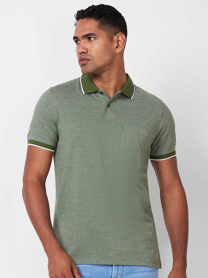 Men’s Contrast Collar Polo T-Shirt