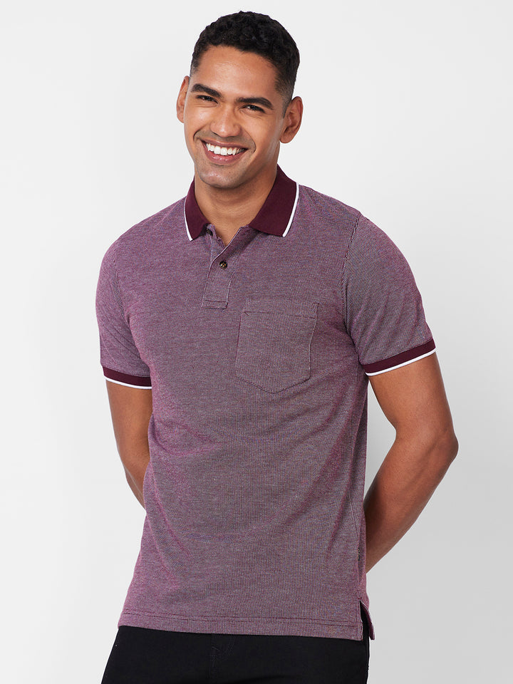 Men’s Contrast Collar Polo T-Shirt