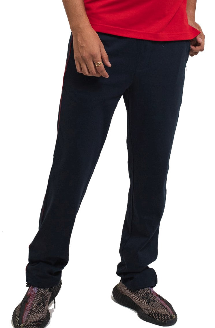 Men’s Mesh Knit Track Pants with Piping – Sporty Comfort Wear