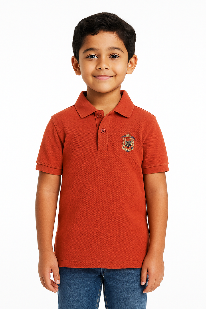 Kids' Piqué Plain Polo with Logo – Classic & Comfortable Polo Shirt for Kids