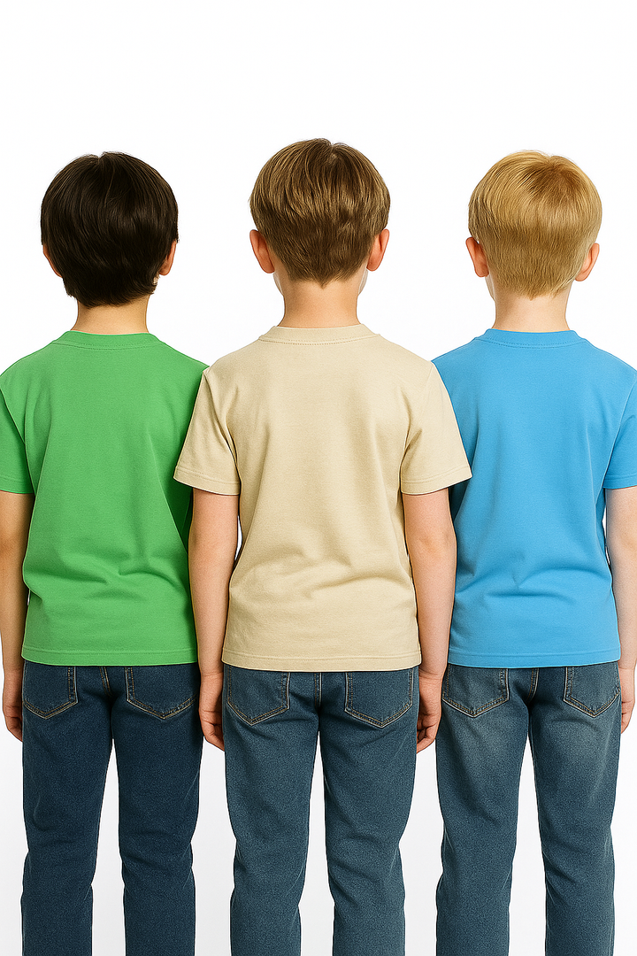 Kids’ Melange & Solid Round Neck T-Shirt – 3 Pack