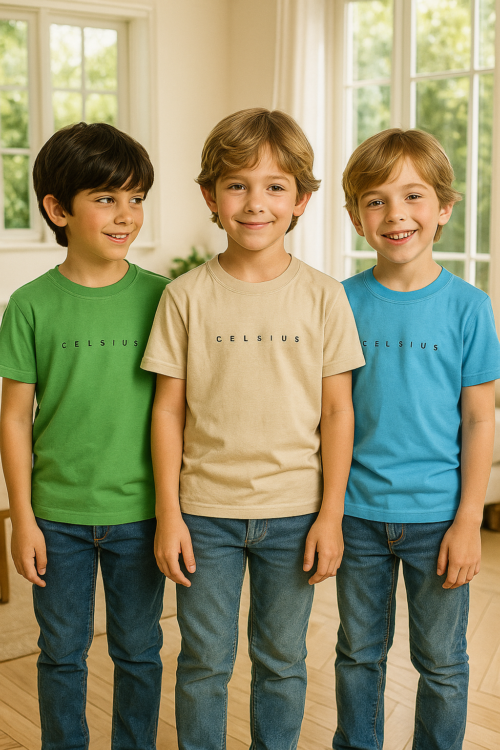 Kids’ Melange & Solid Round Neck T-Shirt – 3 Pack