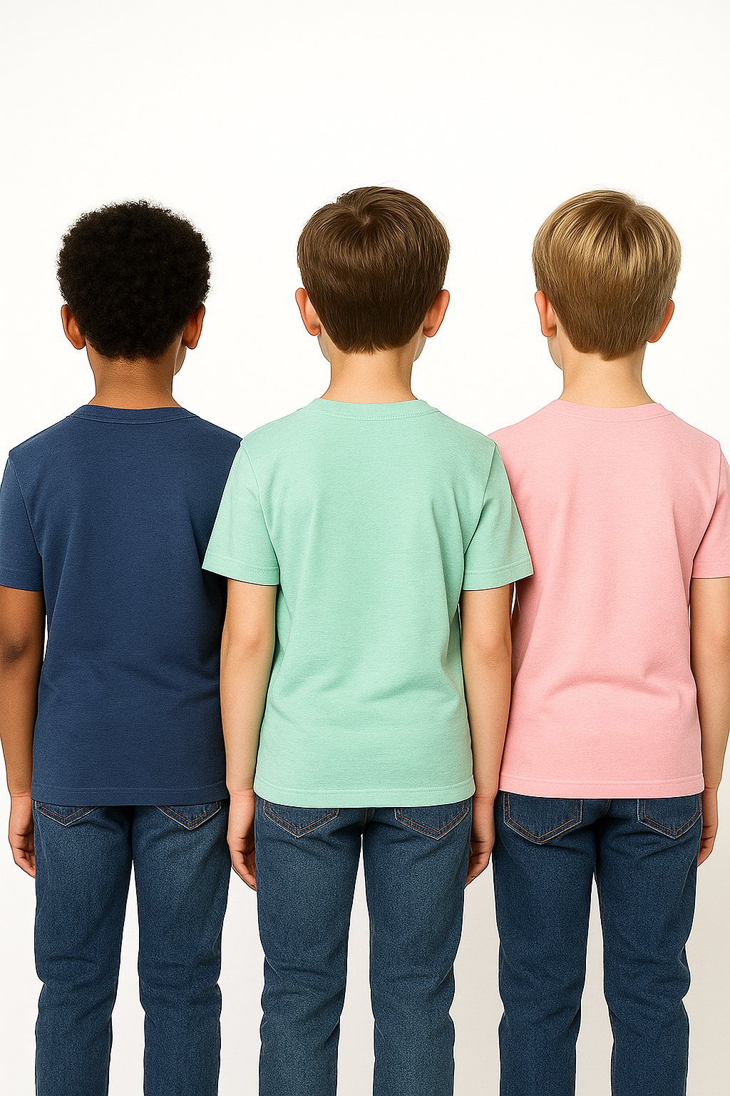 Kids’ Melange & Solid Round Neck T-Shirt – 3 Pack