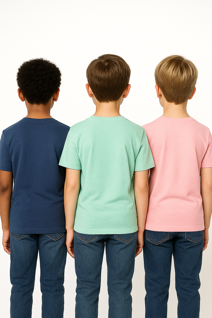Kids’ Melange & Solid Round Neck T-Shirt – 3 Pack