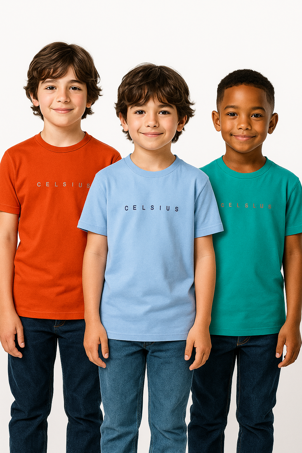 Kids’ Melange & Solid Round Neck T-Shirt – 3 Pack
