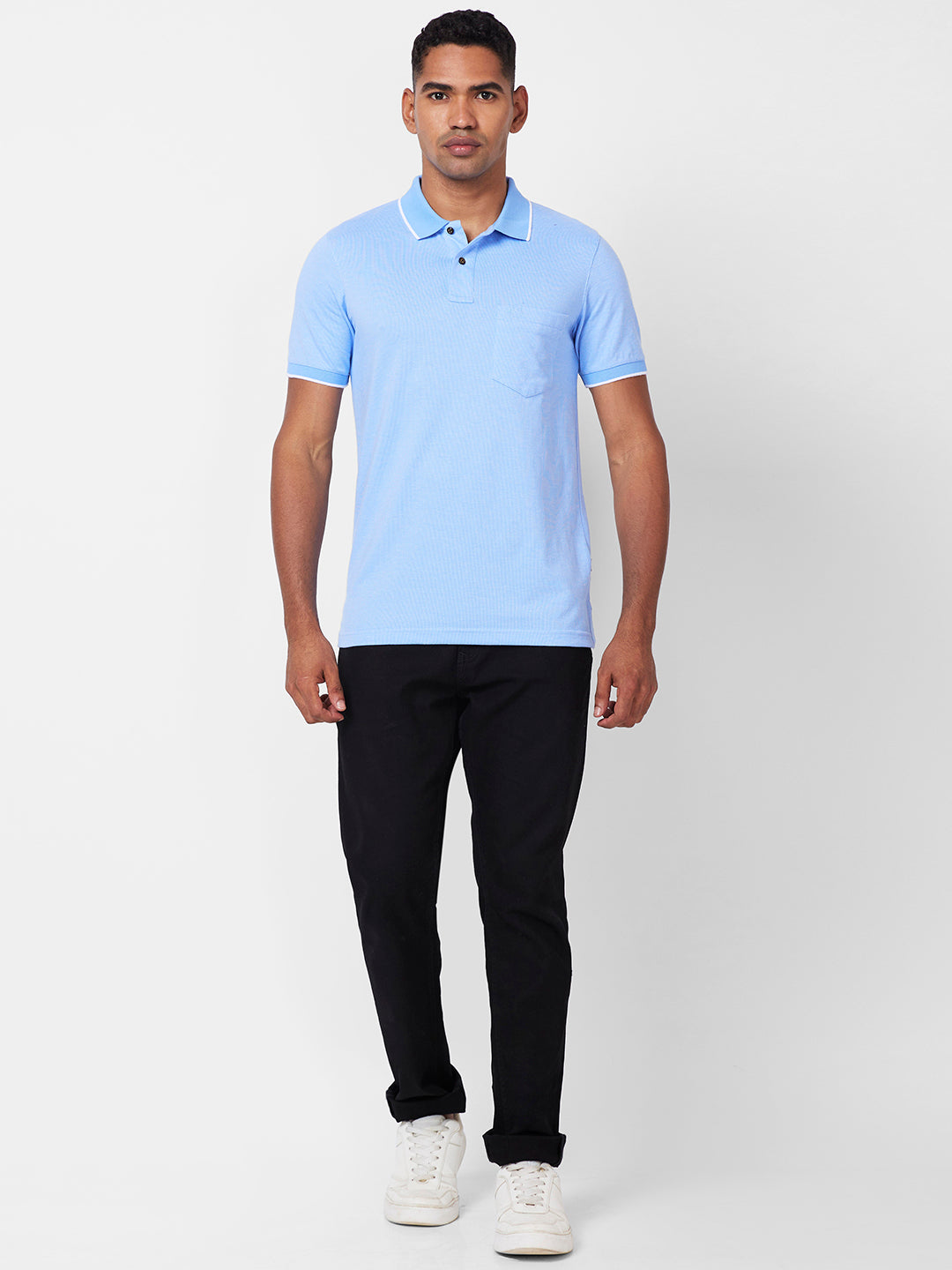 Men’s Contrast Collar Polo T-Shirt