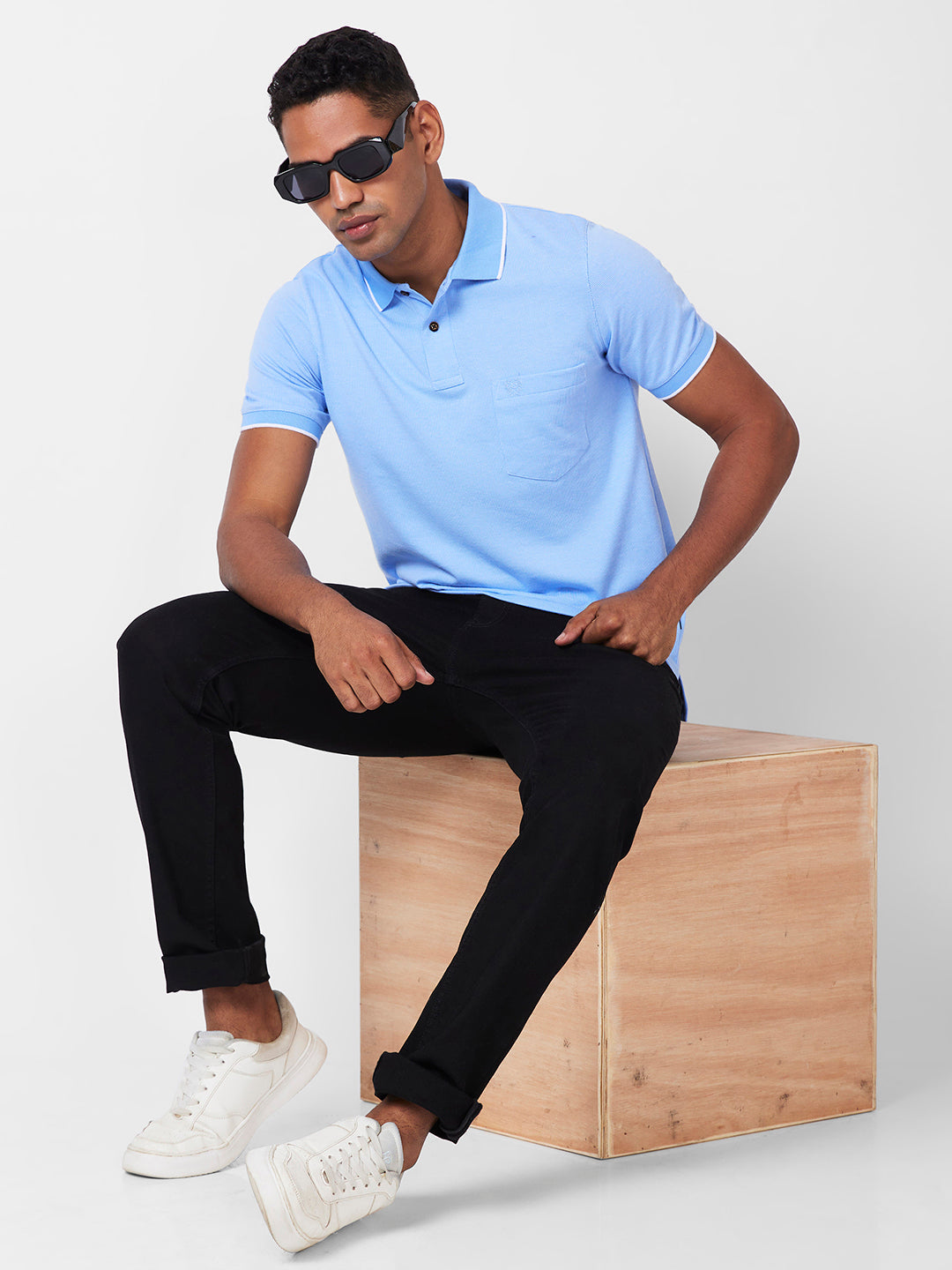 Men’s Contrast Collar Polo T-Shirt