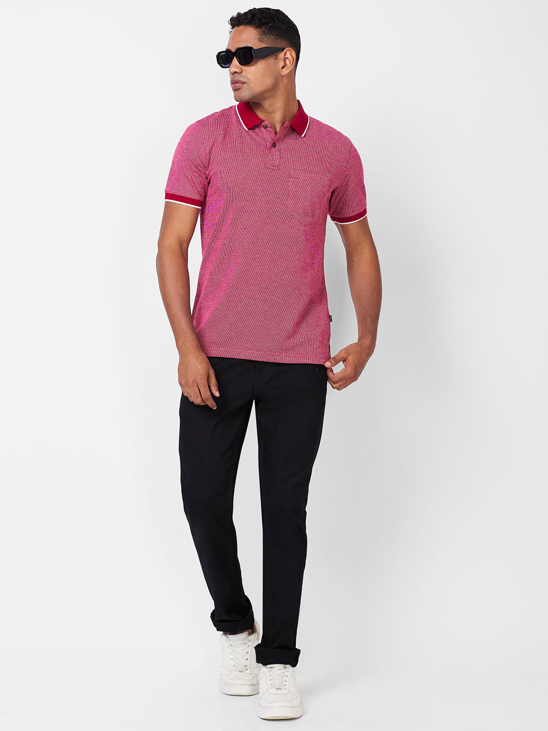 Men’s Contrast Collar Polo T-Shirt