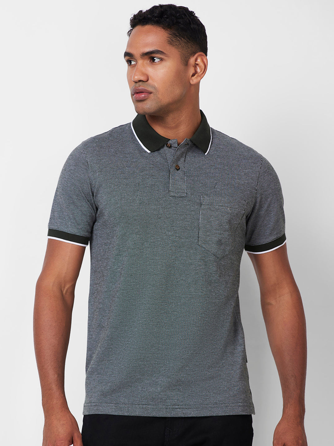 Men’s Contrast Collar Polo T-Shirt