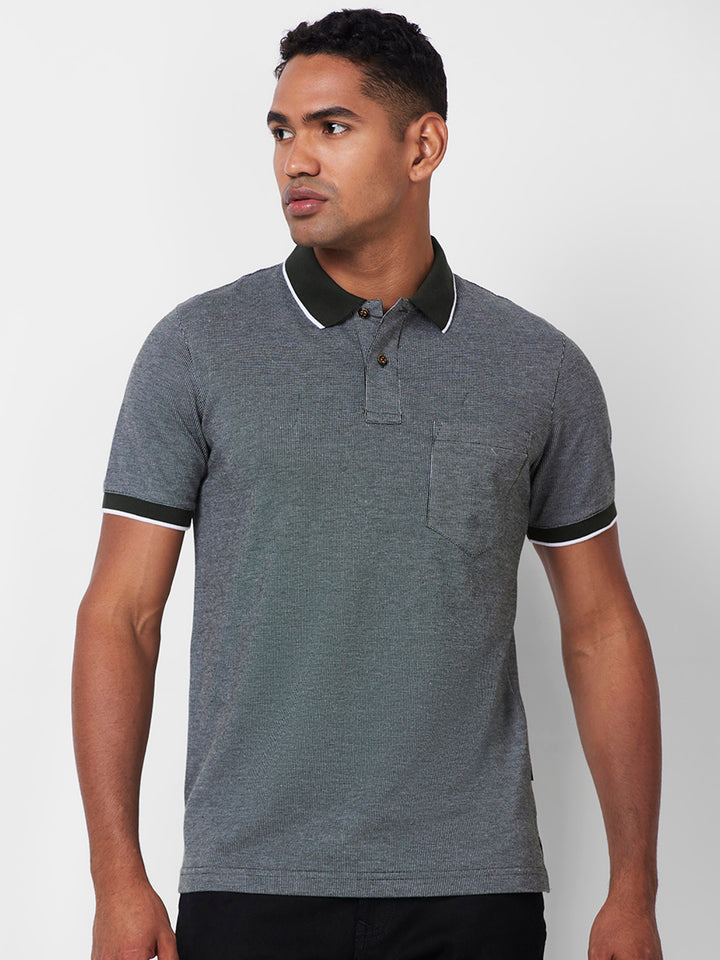 Men’s Contrast Collar Polo T-Shirt
