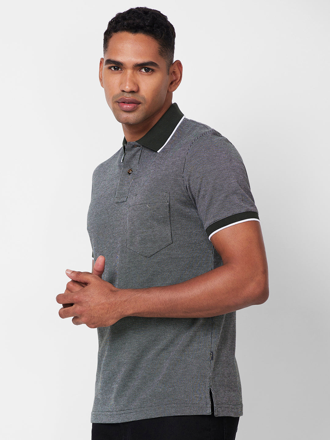 Men’s Contrast Collar Polo T-Shirt