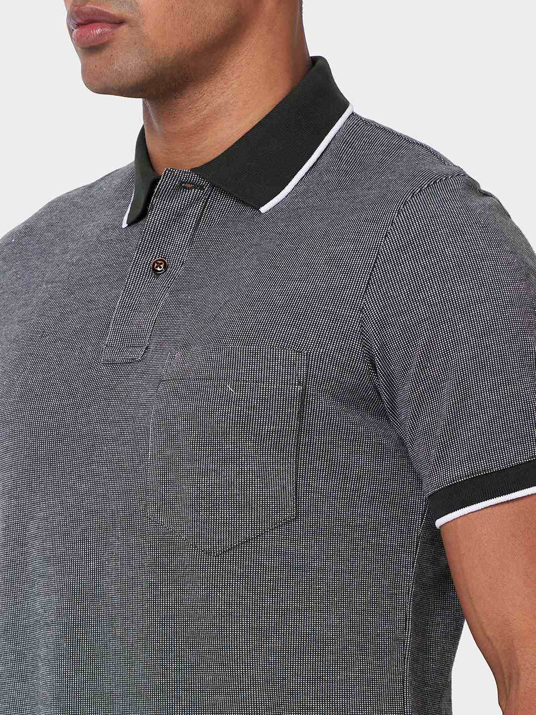 Men’s Contrast Collar Polo T-Shirt