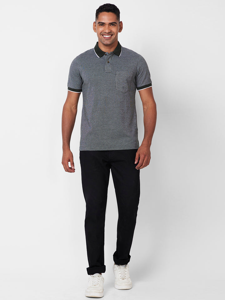 Men’s Contrast Collar Polo T-Shirt