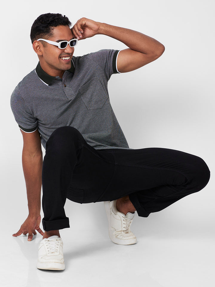 Men’s Contrast Collar Polo T-Shirt