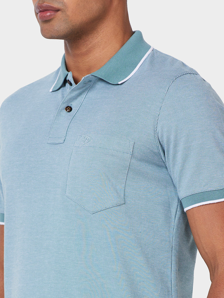 Men’s Contrast Collar Polo T-Shirt