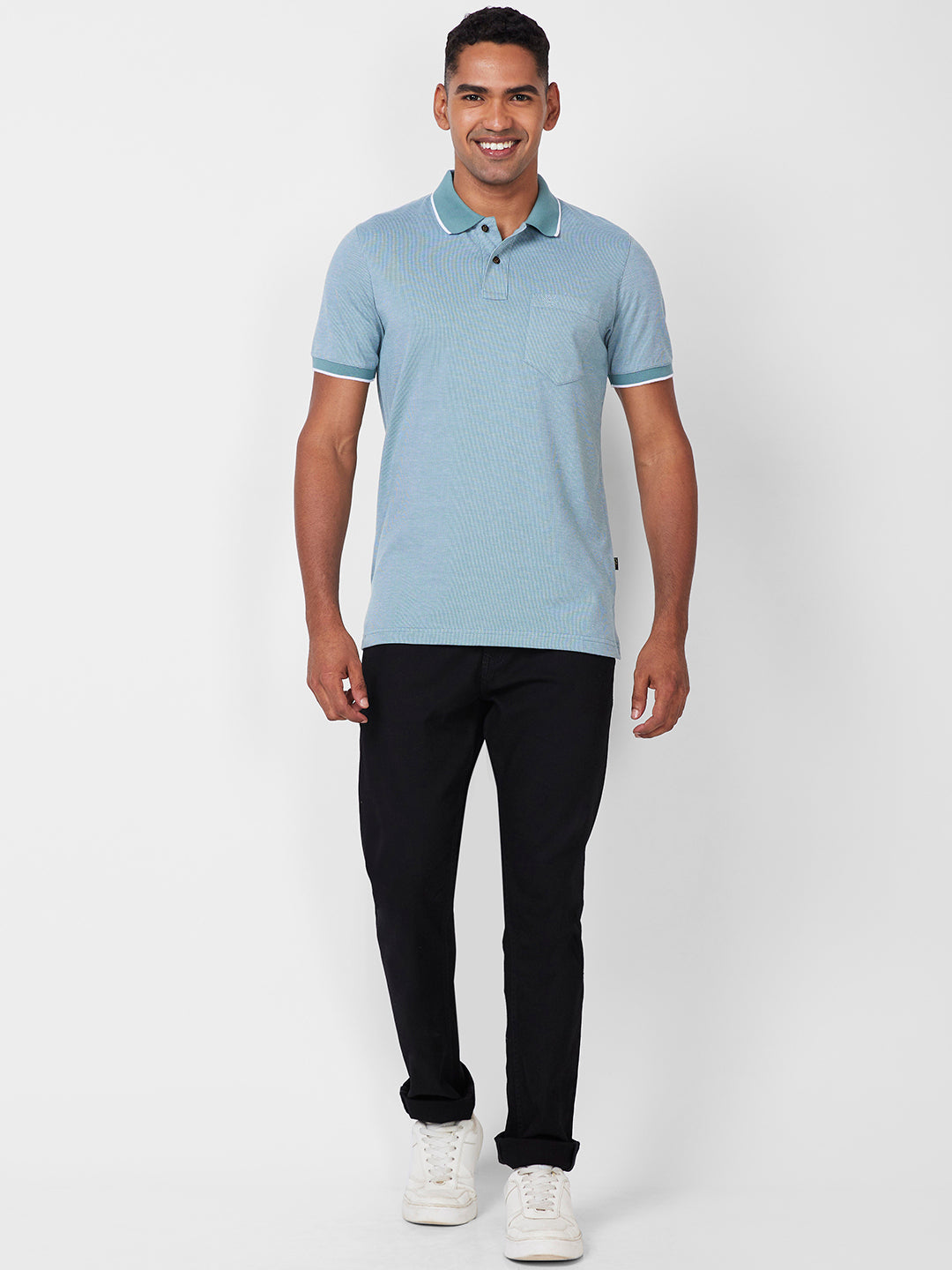 Men’s Contrast Collar Polo T-Shirt