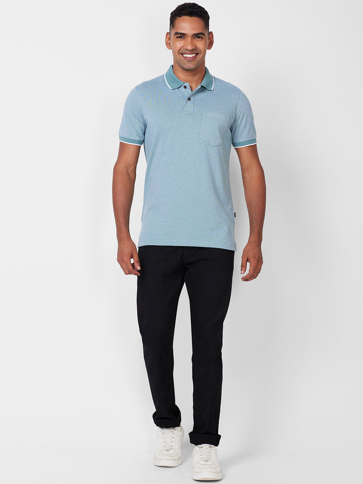 Men’s Contrast Collar Polo T-Shirt