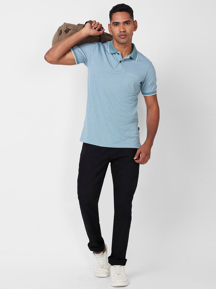 Men’s Contrast Collar Polo T-Shirt