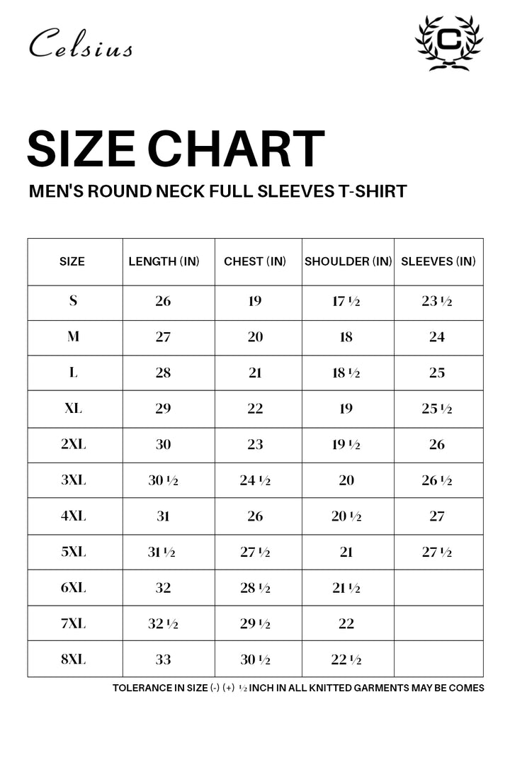 Men’s  Full Sleeve Crew Neck T-Shirt- Big &Tall