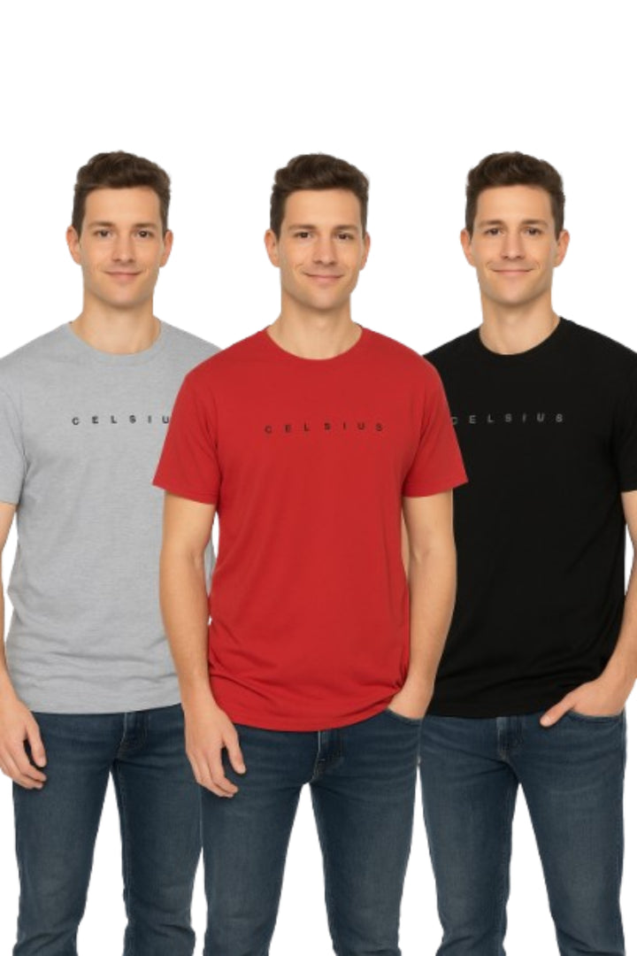 Men's Pack of 3 T-Shirts -  Solid