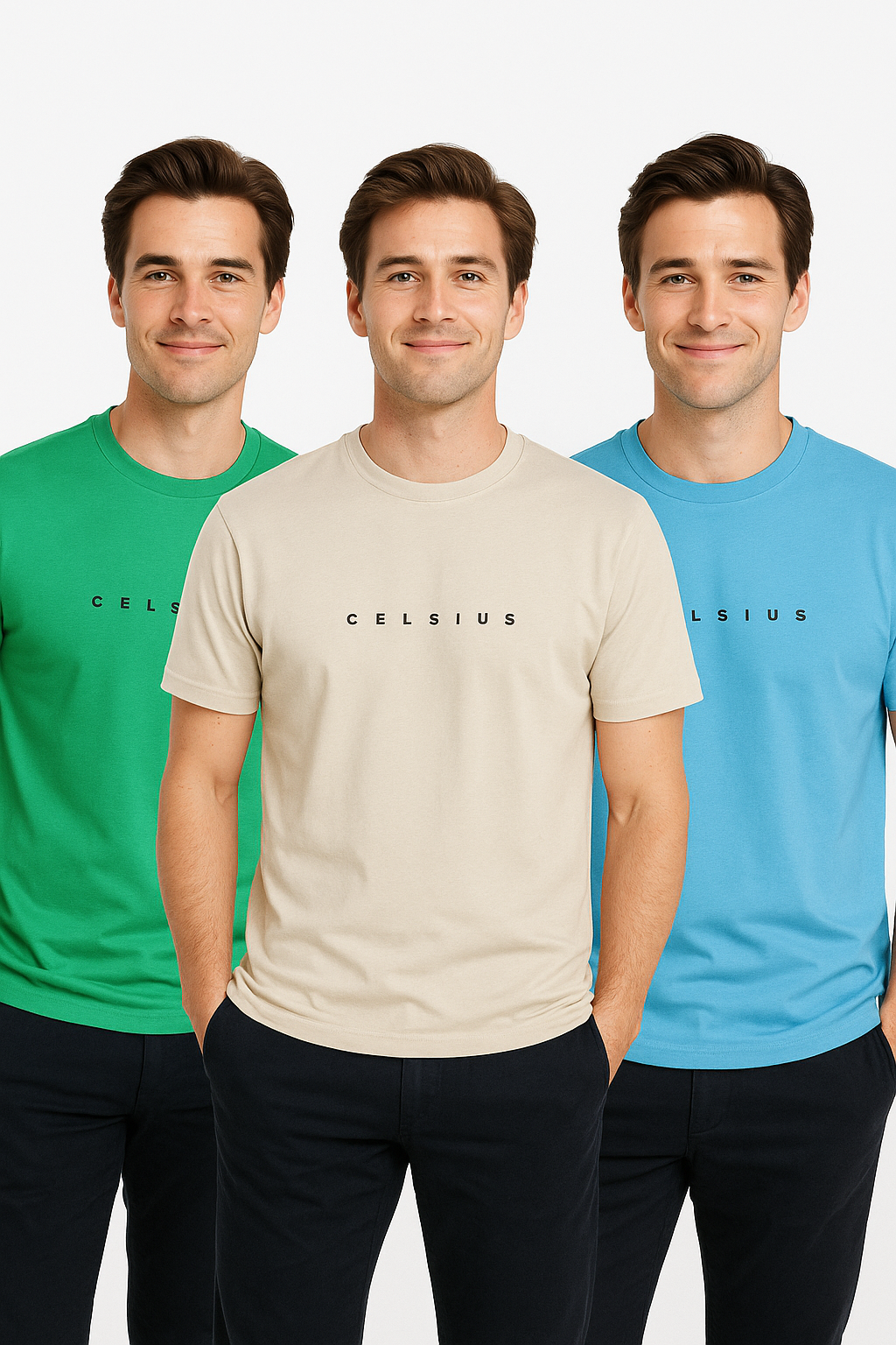 Men's Pack of 3 T-Shirts – Melange