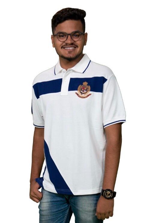 Men's Cut & Sew Polo T-Shirt with Crest Embroidery – Premium Cotton Casual Wear