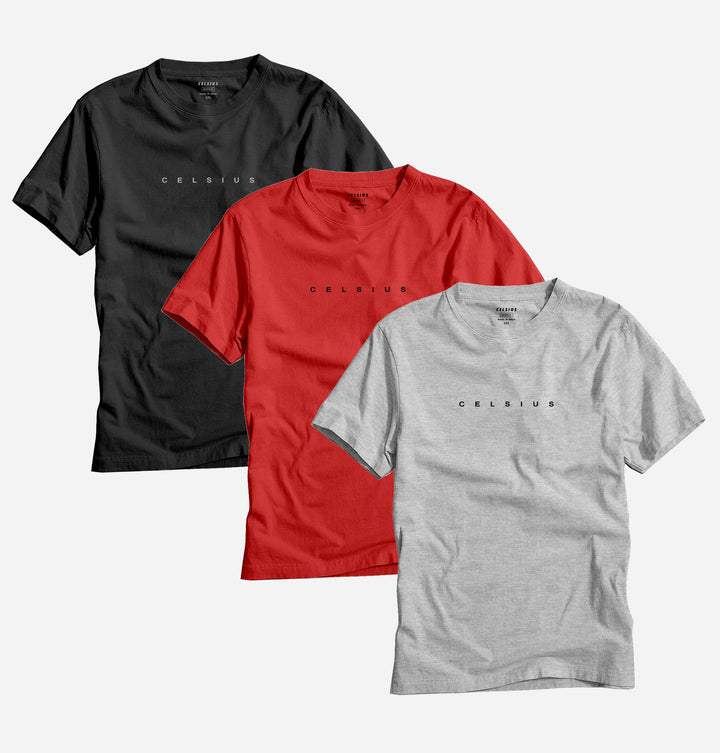 Men's Pack of 3 T-Shirts - Solid - Big & Tall